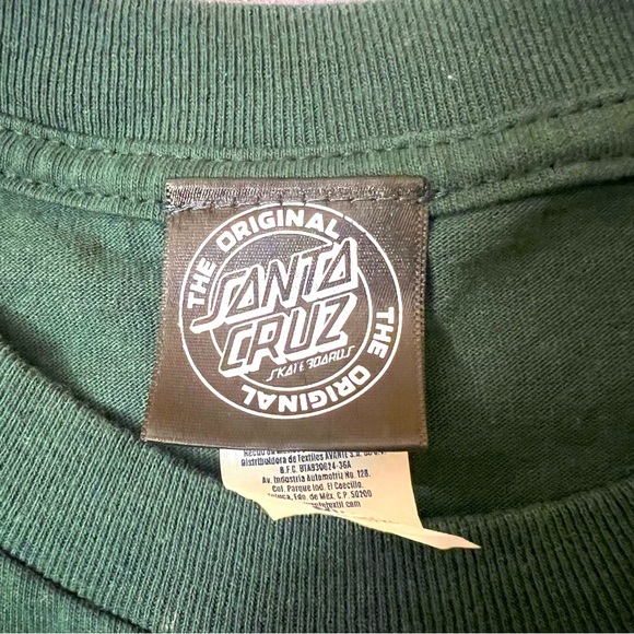 Santa Cruz Green Graphic T-Shirt with Yellow Logo Medium - Picture 4 of 4